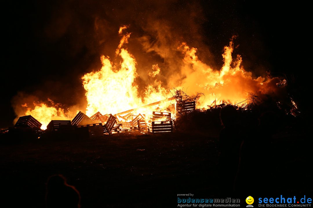 Funkenfeuer in Ittendorf bei Markdorf am Bodensee, 05.03.2017