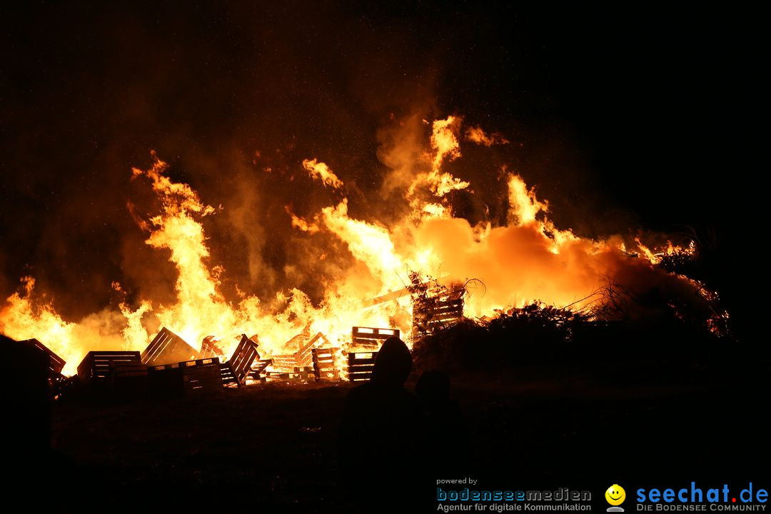 Funkenfeuer in Ittendorf bei Markdorf am Bodensee, 05.03.2017