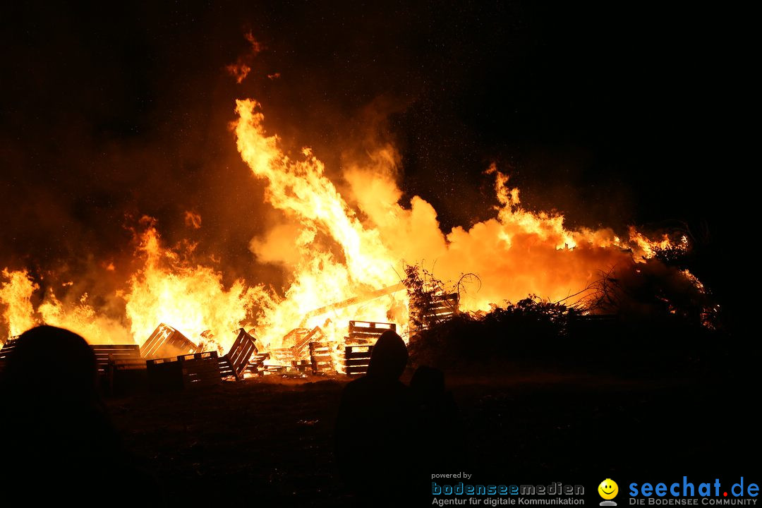 Funkenfeuer in Ittendorf bei Markdorf am Bodensee, 05.03.2017