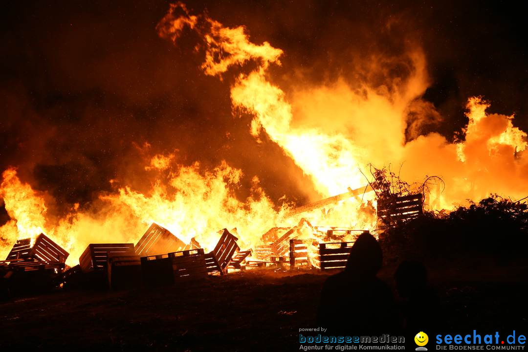 Funkenfeuer in Ittendorf bei Markdorf am Bodensee, 05.03.2017