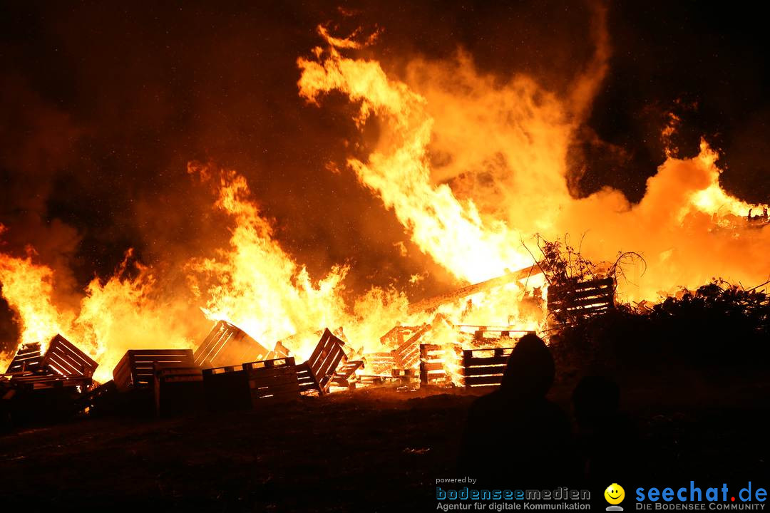 Funkenfeuer in Ittendorf bei Markdorf am Bodensee, 05.03.2017