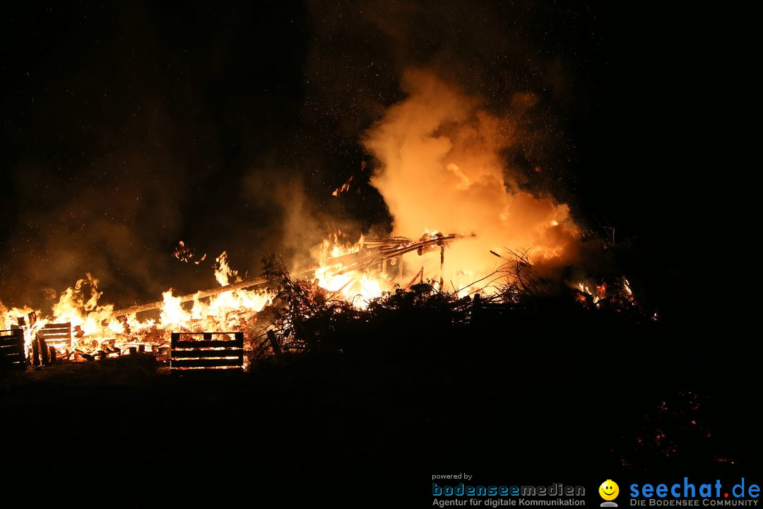 Funkenfeuer in Ittendorf bei Markdorf am Bodensee, 05.03.2017