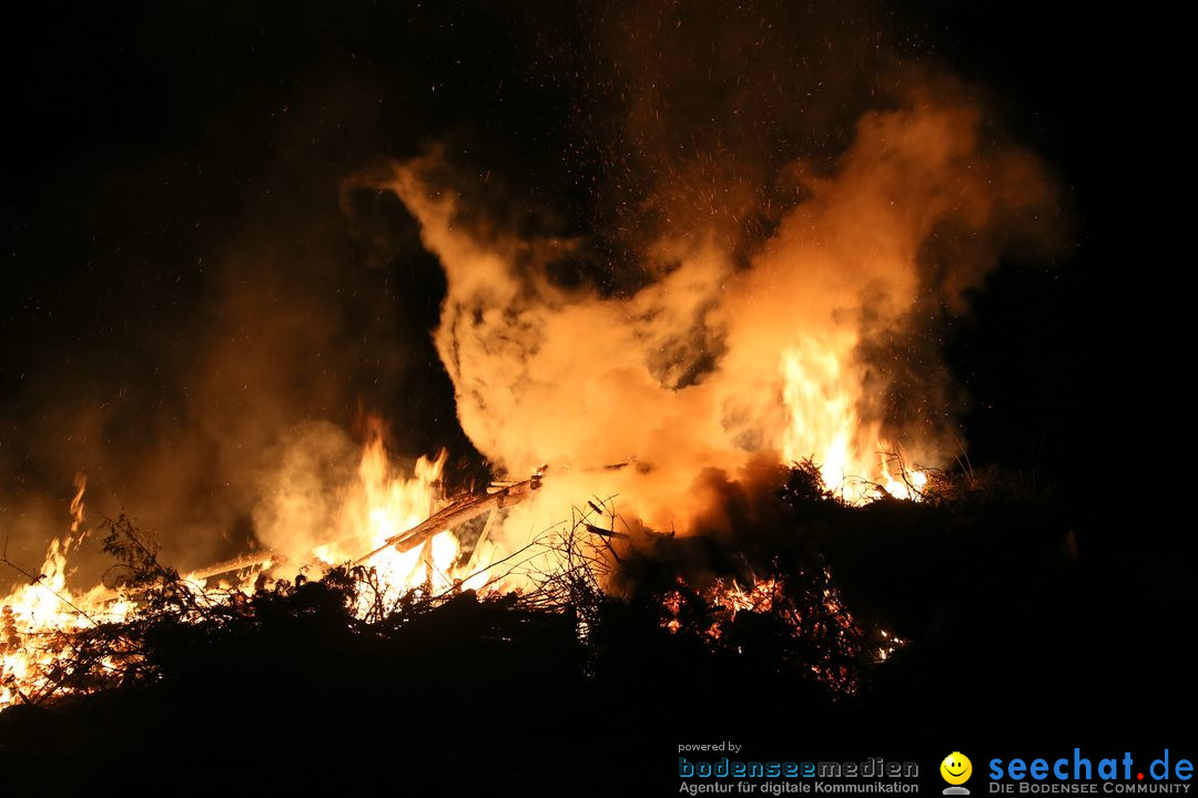 Funkenfeuer in Ittendorf bei Markdorf am Bodensee, 05.03.2017