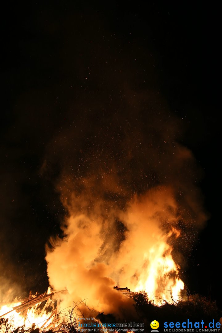 Funkenfeuer in Ittendorf bei Markdorf am Bodensee, 05.03.2017