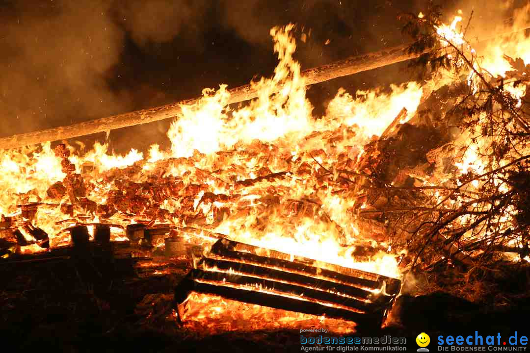 Funkenfeuer in Ittendorf bei Markdorf am Bodensee, 05.03.2017