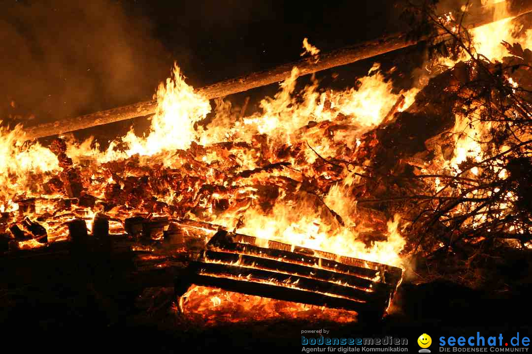 Funkenfeuer in Ittendorf bei Markdorf am Bodensee, 05.03.2017