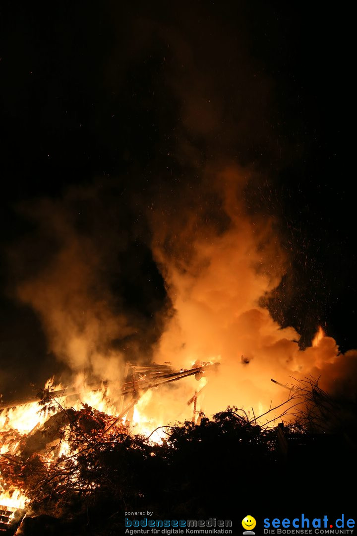 Funkenfeuer in Ittendorf bei Markdorf am Bodensee, 05.03.2017