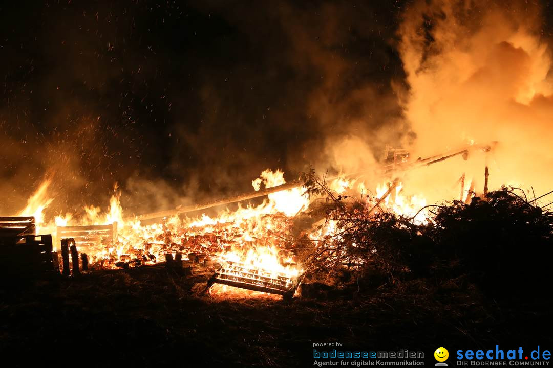 Funkenfeuer in Ittendorf bei Markdorf am Bodensee, 05.03.2017