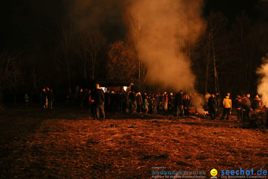 Funkenfeuer in Ittendorf bei Markdorf am Bodensee, 05.03.2017