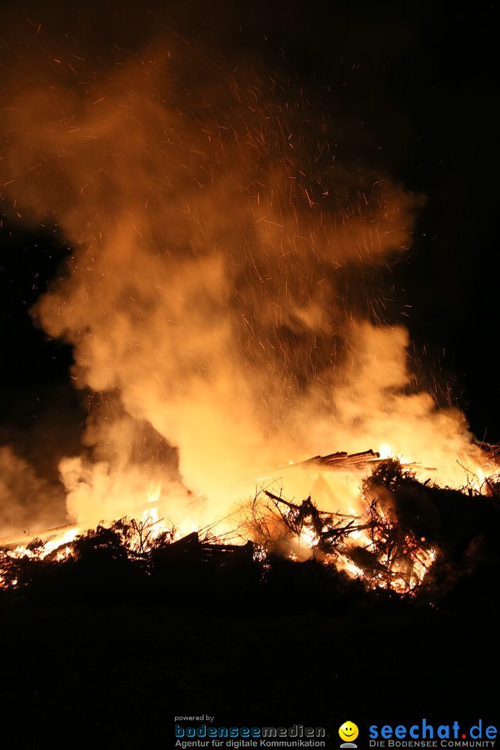 Funkenfeuer in Ittendorf bei Markdorf am Bodensee, 05.03.2017