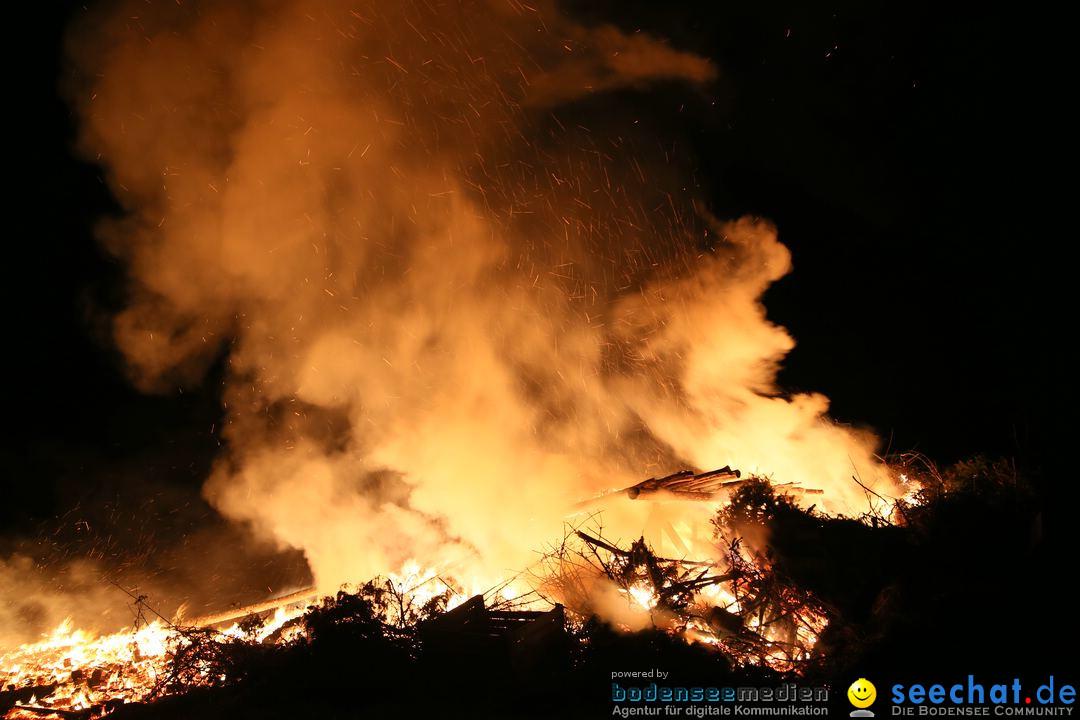 Funkenfeuer in Ittendorf bei Markdorf am Bodensee, 05.03.2017