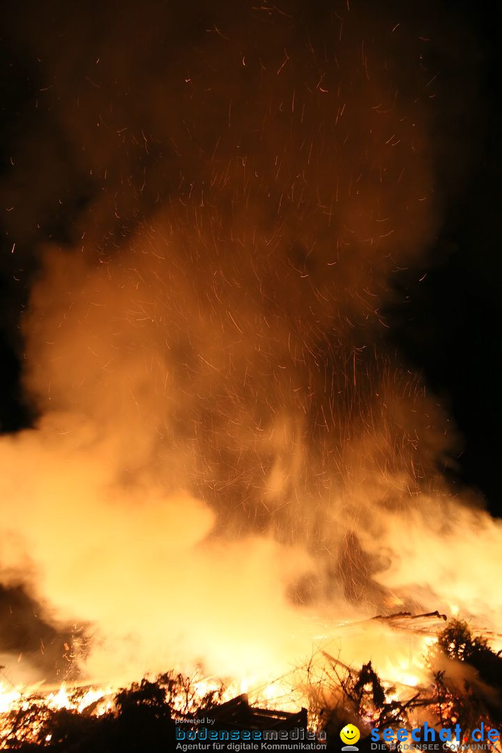 Funkenfeuer in Ittendorf bei Markdorf am Bodensee, 05.03.2017