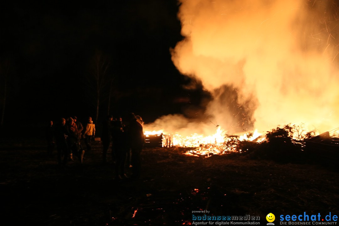 Funkenfeuer in Ittendorf bei Markdorf am Bodensee, 05.03.2017