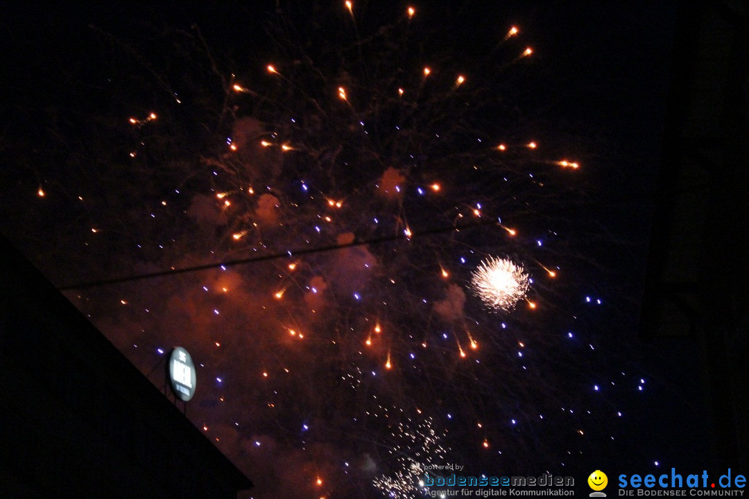 Feuerwerk am Himmel in Neuhausen am Rheinfall, 31.07.2017