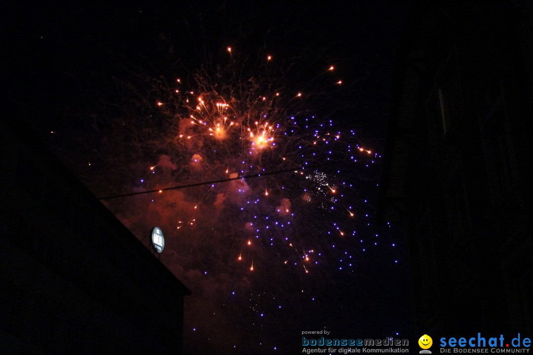 Feuerwerk am Himmel in Neuhausen am Rheinfall, 31.07.2017