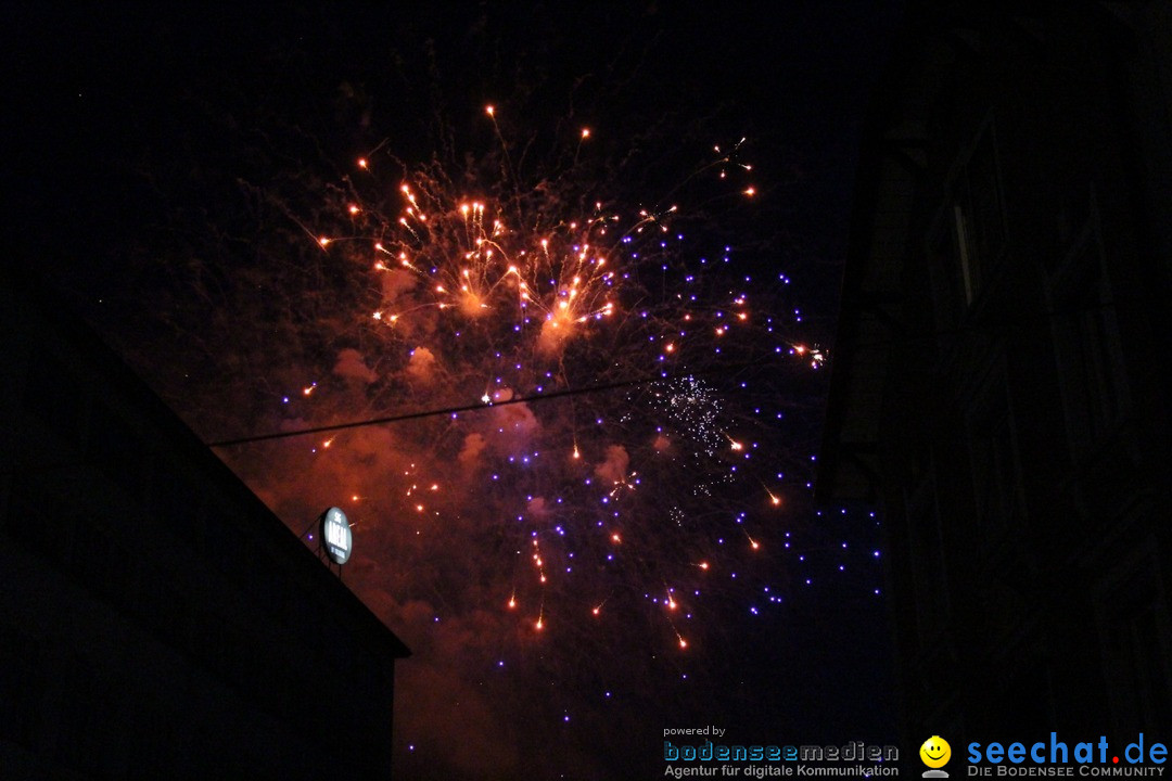 Feuerwerk am Himmel in Neuhausen am Rheinfall, 31.07.2017