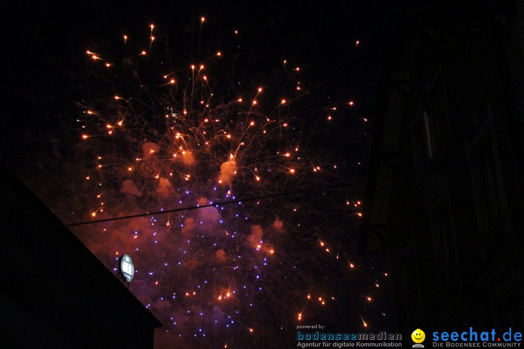 Feuerwerk am Himmel in Neuhausen am Rheinfall, 31.07.2017