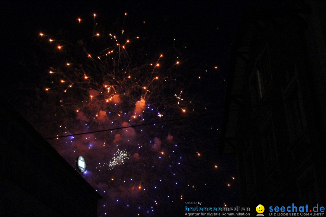 Feuerwerk am Himmel in Neuhausen am Rheinfall, 31.07.2017