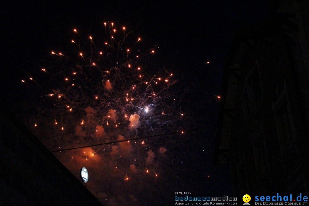 Feuerwerk am Himmel in Neuhausen am Rheinfall, 31.07.2017