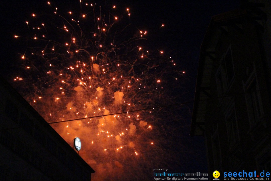 Feuerwerk am Himmel in Neuhausen am Rheinfall, 31.07.2017