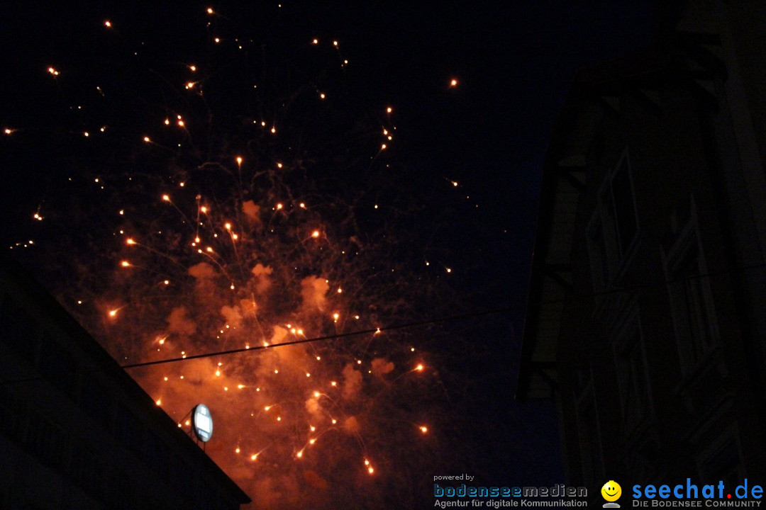 Feuerwerk am Himmel in Neuhausen am Rheinfall, 31.07.2017