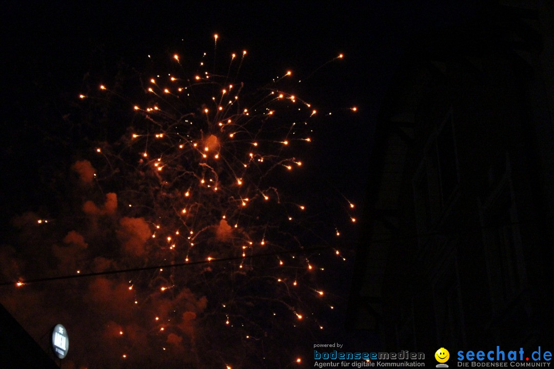 Feuerwerk am Himmel in Neuhausen am Rheinfall, 31.07.2017