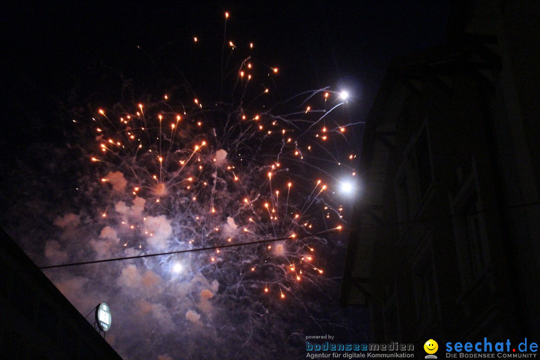 Feuerwerk am Himmel in Neuhausen am Rheinfall, 31.07.2017