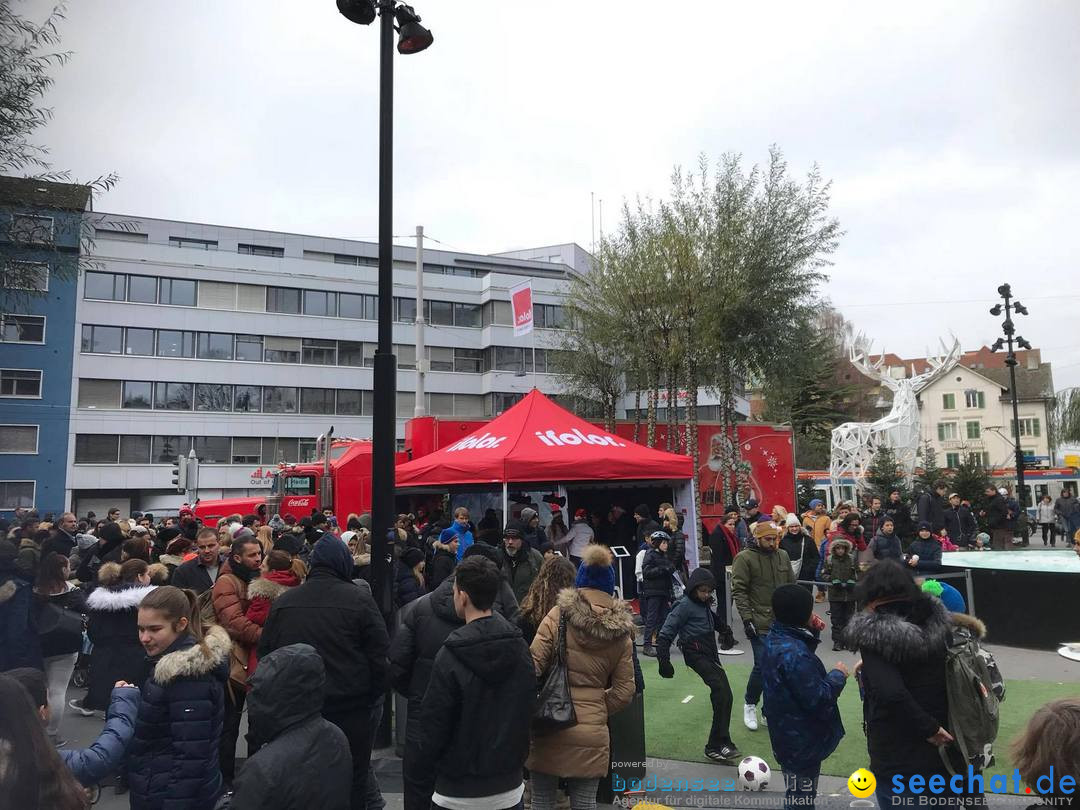 St. Nikolaus und Coca-Cola-Weihnachtstruck: Zuerich, 3.12.2017