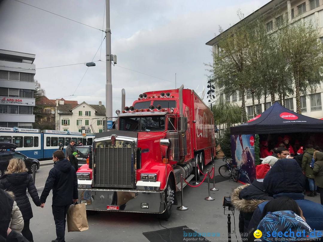 St. Nikolaus und Coca-Cola-Weihnachtstruck: Zuerich, 3.12.2017