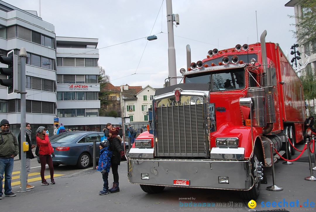 St. Nikolaus und Coca-Cola-Weihnachtstruck: Zuerich, 3.12.2017