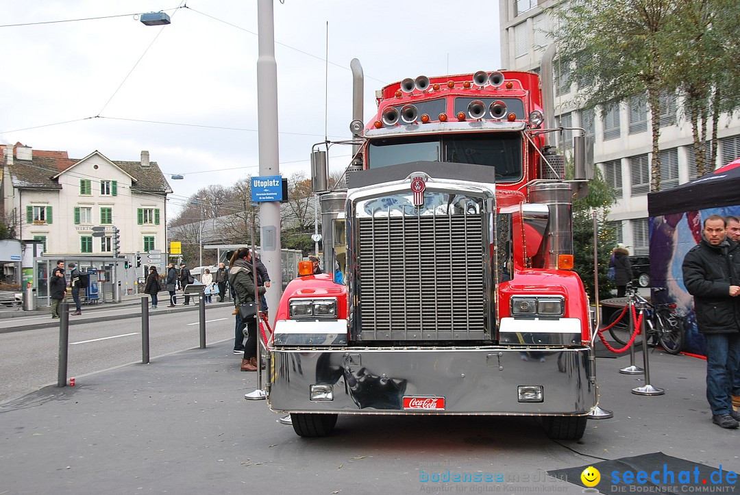 St. Nikolaus und Coca-Cola-Weihnachtstruck: Zuerich, 3.12.2017