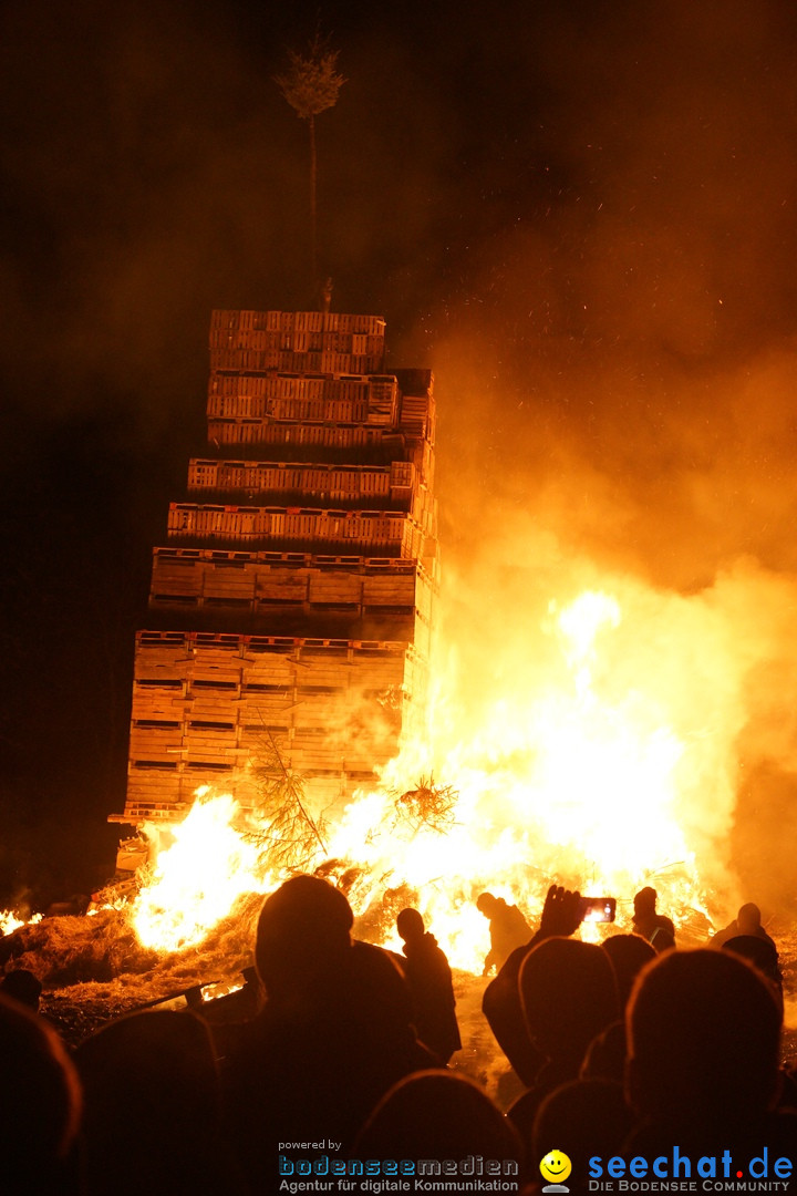 Funkenfeuer in Ittendorf bei Markdorf am Bodensee, 18.02.2018