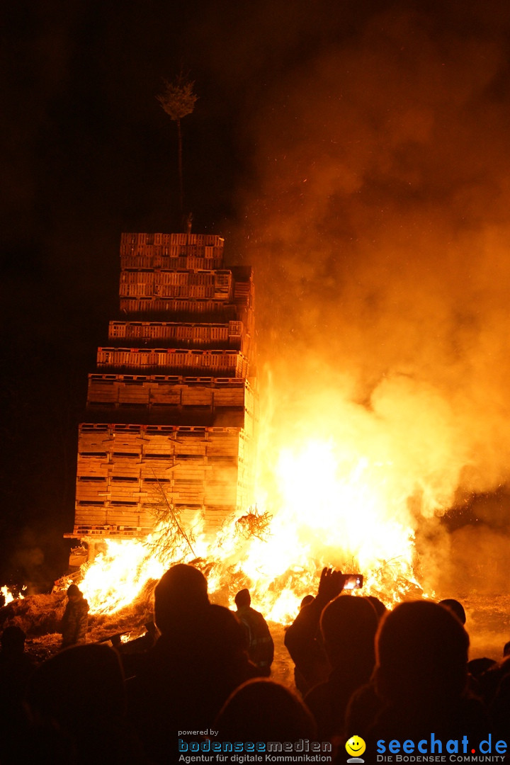 Funkenfeuer in Ittendorf bei Markdorf am Bodensee, 18.02.2018