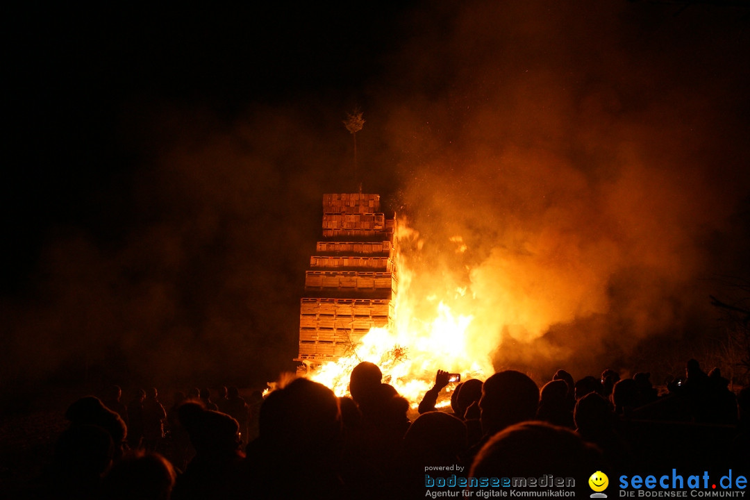 Funkenfeuer in Ittendorf bei Markdorf am Bodensee, 18.02.2018