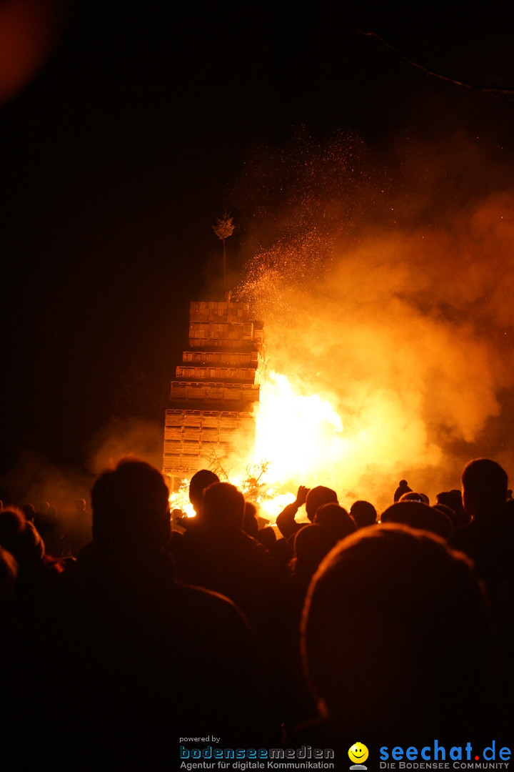 Funkenfeuer in Ittendorf bei Markdorf am Bodensee, 18.02.2018