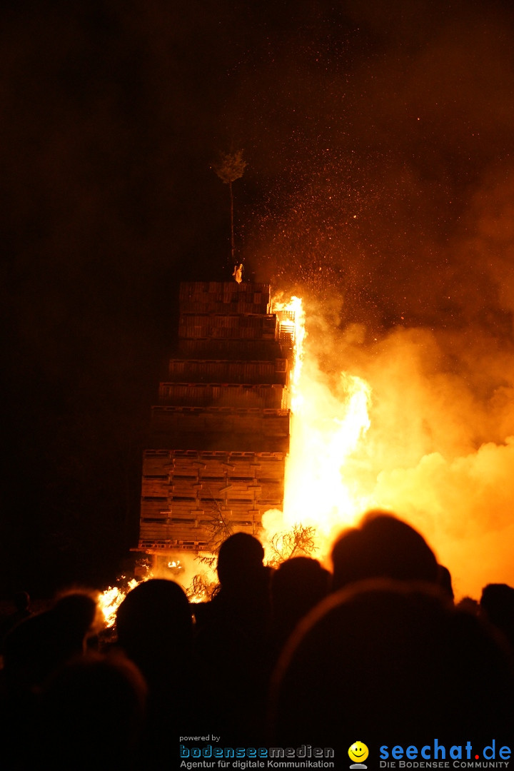 Funkenfeuer in Ittendorf bei Markdorf am Bodensee, 18.02.2018