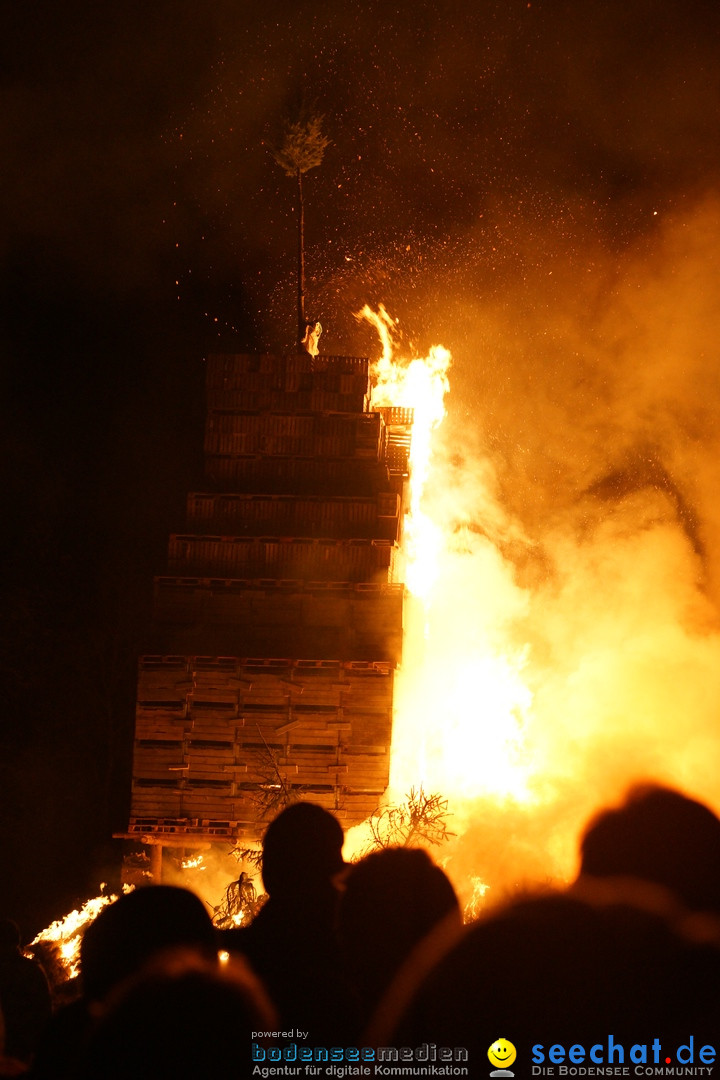 Funkenfeuer in Ittendorf bei Markdorf am Bodensee, 18.02.2018