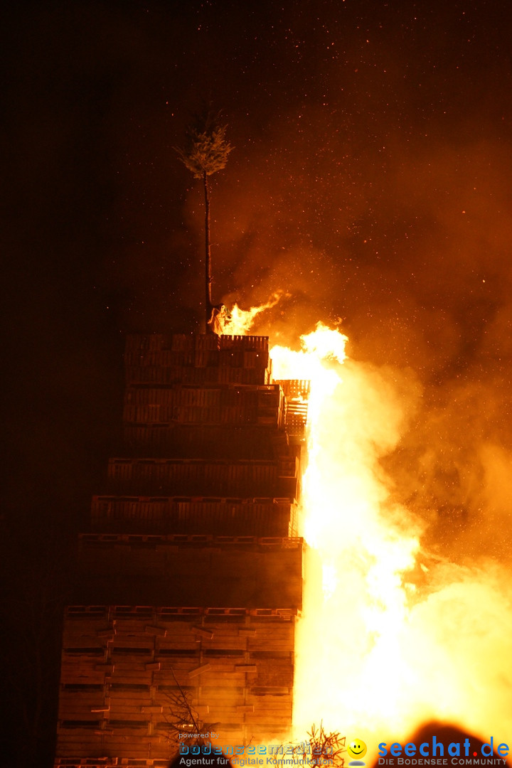 Funkenfeuer in Ittendorf bei Markdorf am Bodensee, 18.02.2018