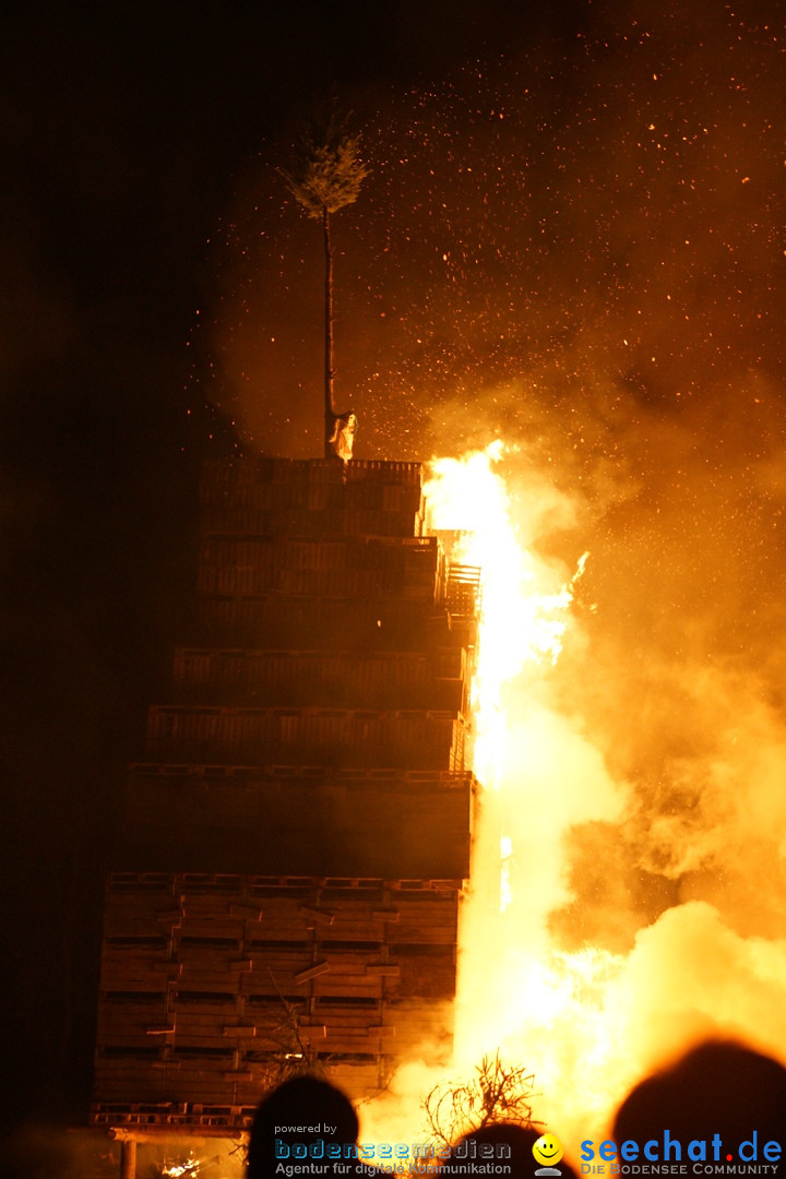 Funkenfeuer in Ittendorf bei Markdorf am Bodensee, 18.02.2018