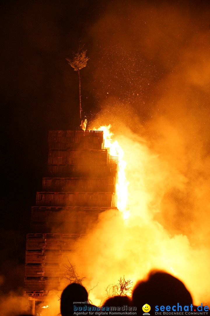 Funkenfeuer in Ittendorf bei Markdorf am Bodensee, 18.02.2018