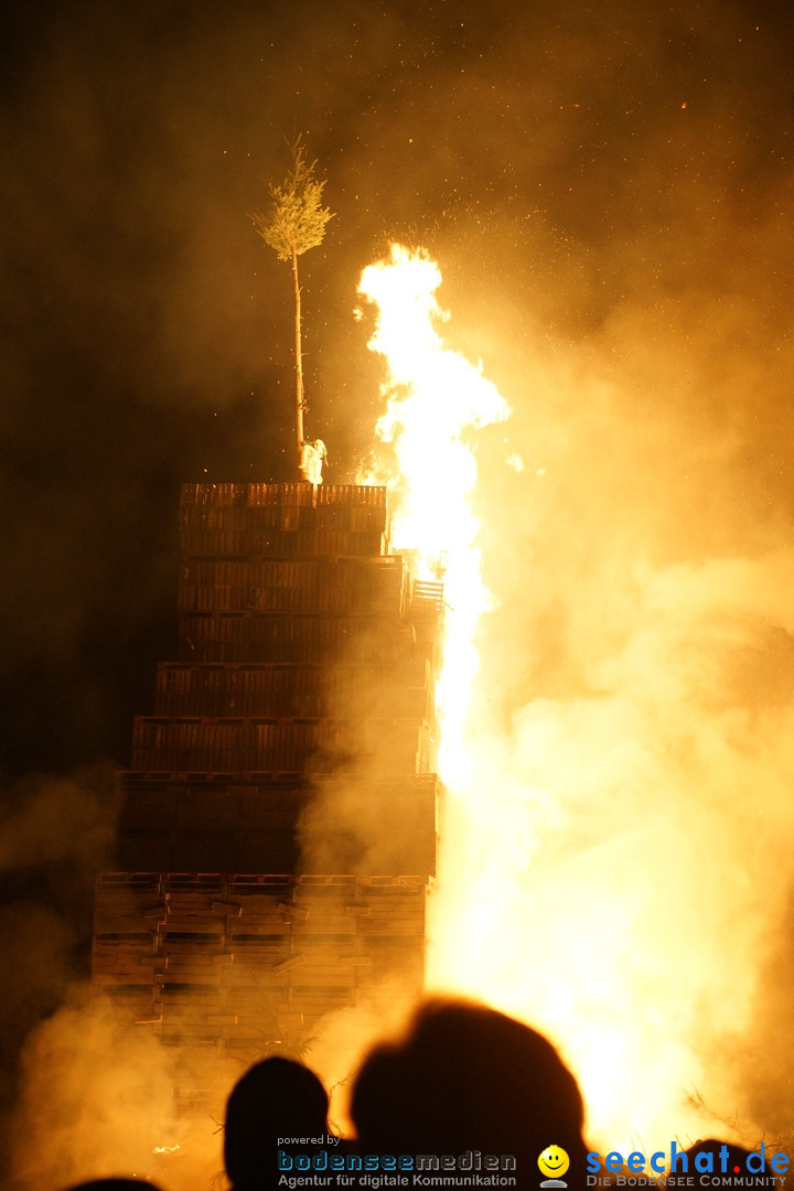 Funkenfeuer in Ittendorf bei Markdorf am Bodensee, 18.02.2018