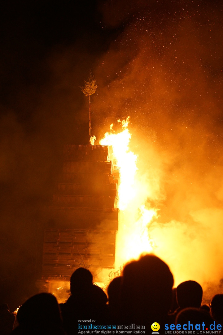 Funkenfeuer in Ittendorf bei Markdorf am Bodensee, 18.02.2018