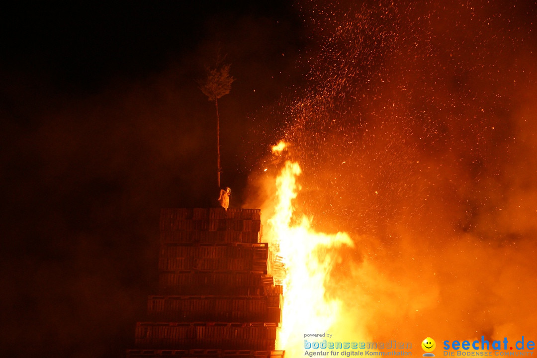 Funkenfeuer in Ittendorf bei Markdorf am Bodensee, 18.02.2018