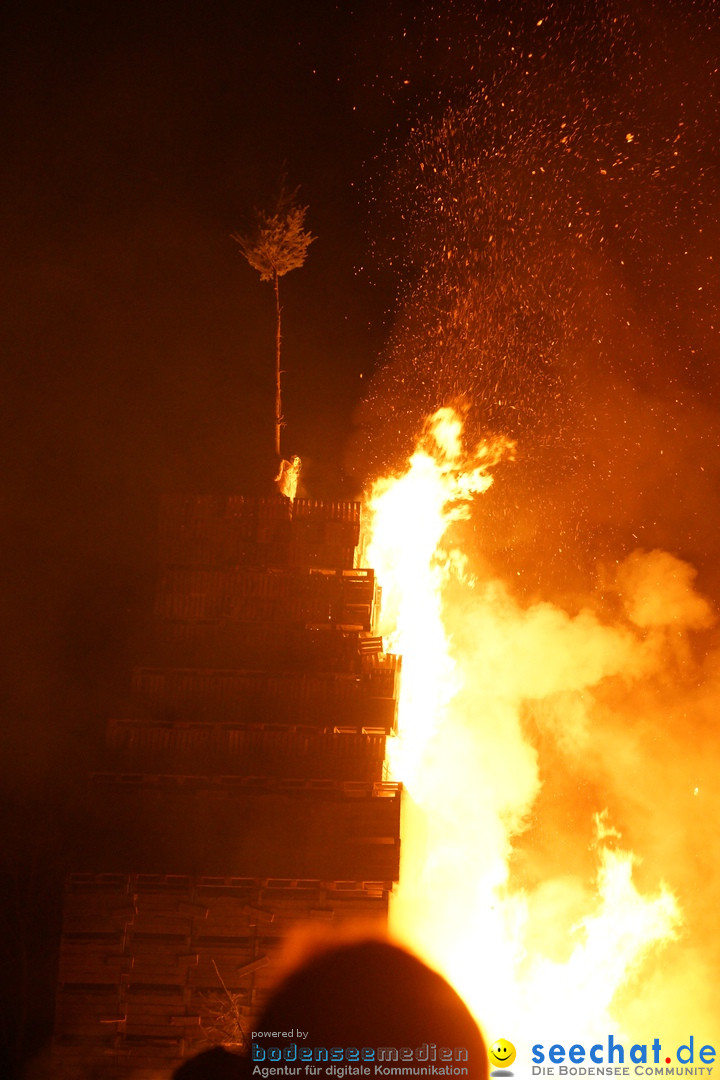 Funkenfeuer in Ittendorf bei Markdorf am Bodensee, 18.02.2018