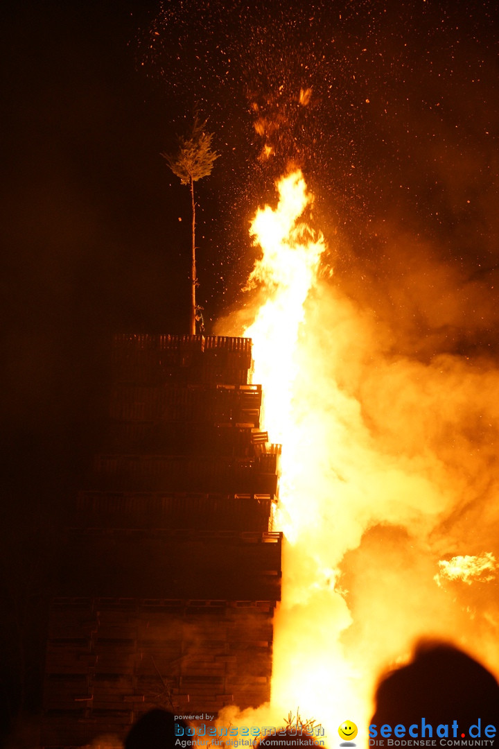 Funkenfeuer in Ittendorf bei Markdorf am Bodensee, 18.02.2018