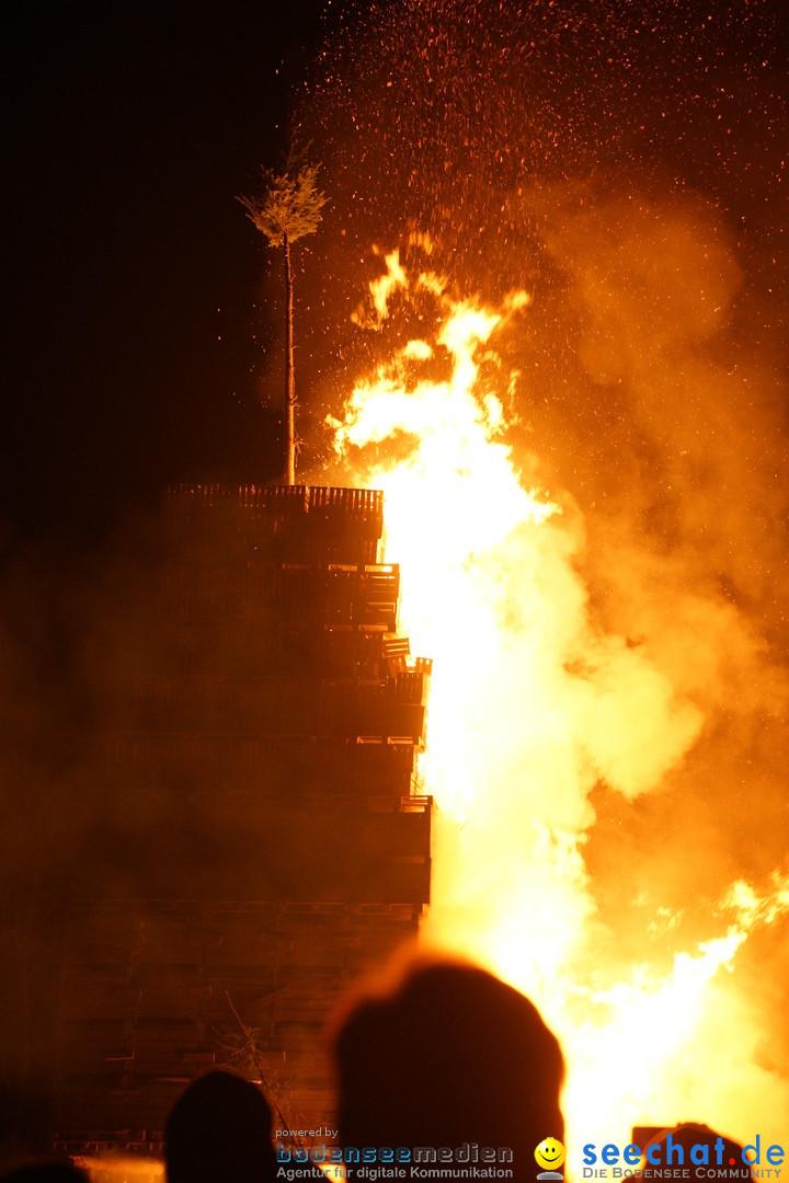 Funkenfeuer in Ittendorf bei Markdorf am Bodensee, 18.02.2018