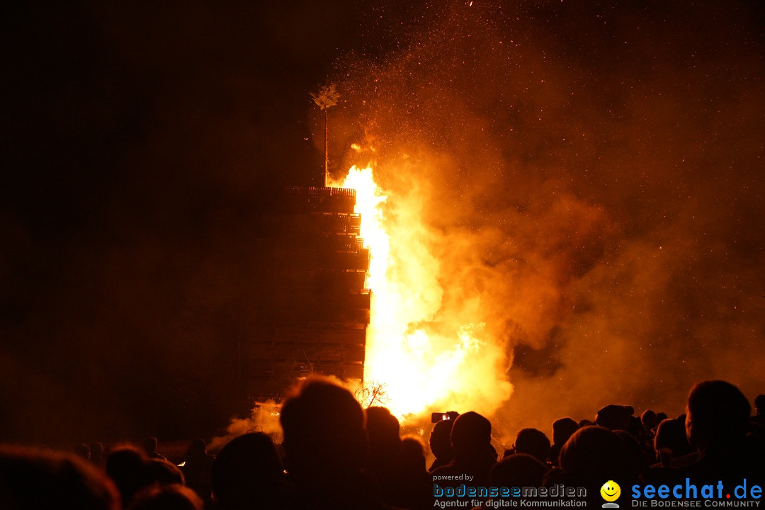 Funkenfeuer in Ittendorf bei Markdorf am Bodensee, 18.02.2018