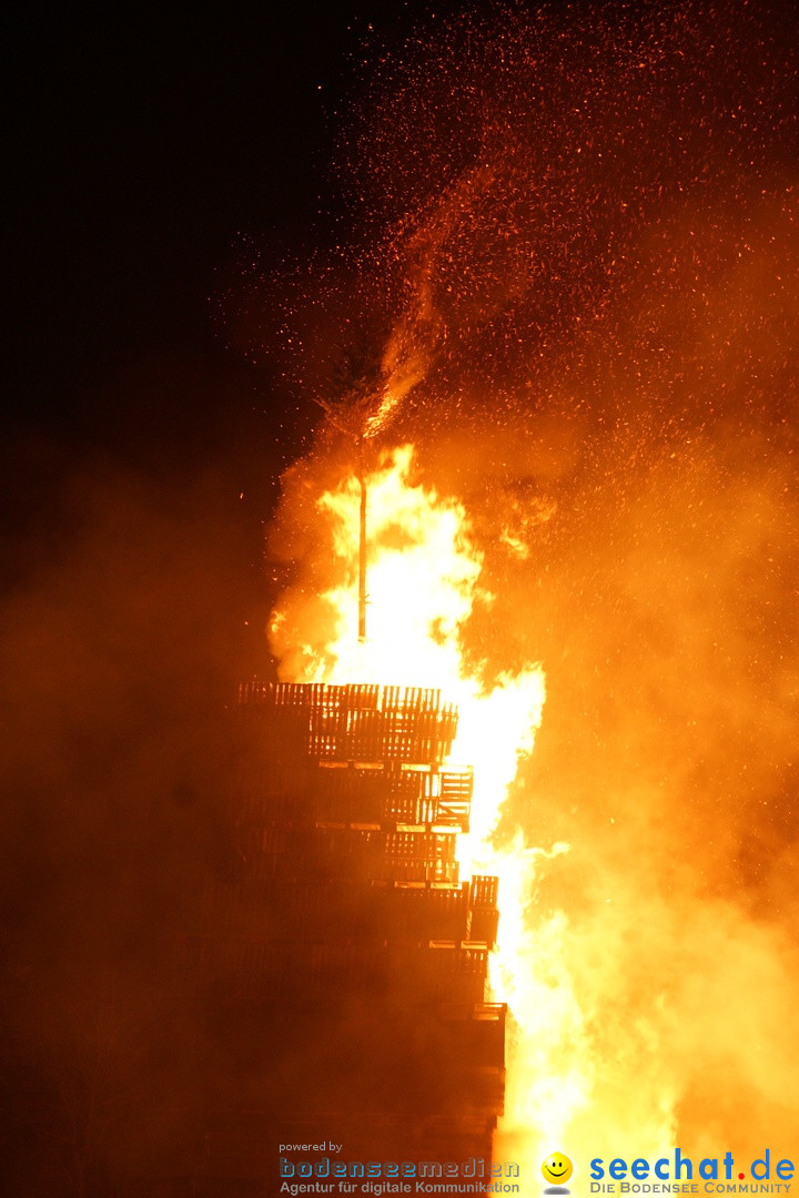 Funkenfeuer in Ittendorf bei Markdorf am Bodensee, 18.02.2018