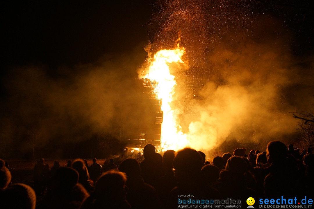 Funkenfeuer in Ittendorf bei Markdorf am Bodensee, 18.02.2018