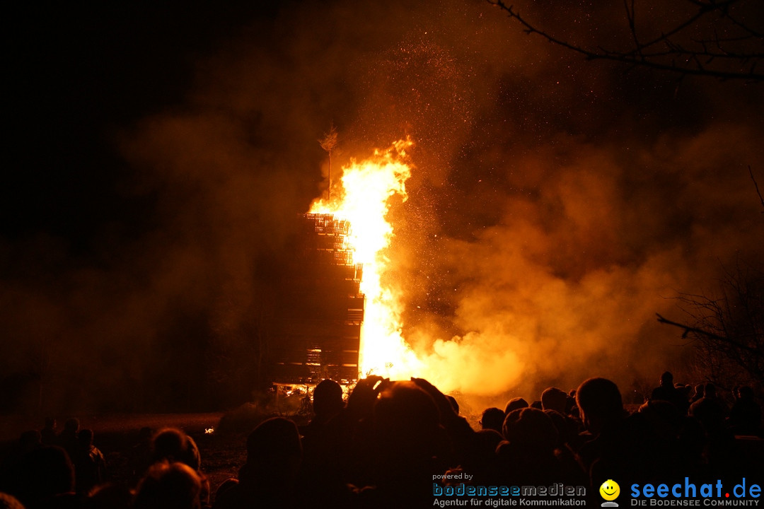 Funkenfeuer in Ittendorf bei Markdorf am Bodensee, 18.02.2018